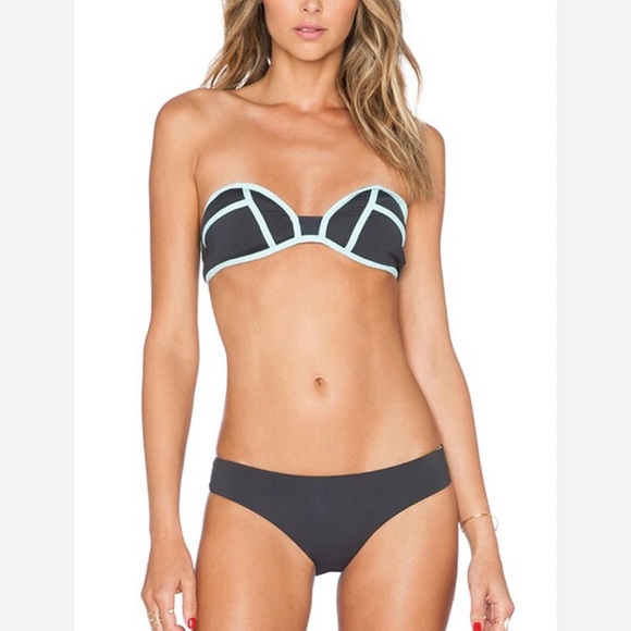 Bombshell Reversible Bikini by L Space, Black & Green, Removeable Strap, Sz Med - Picture 15 of 16